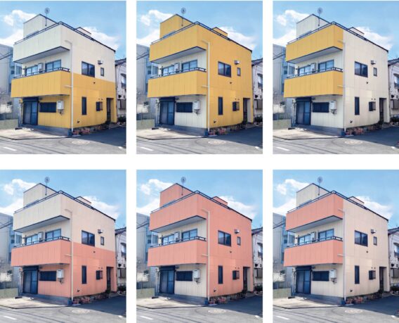 施工前に複数の配色パターンを作成し、建物全体のバランスをご確認いただきました。